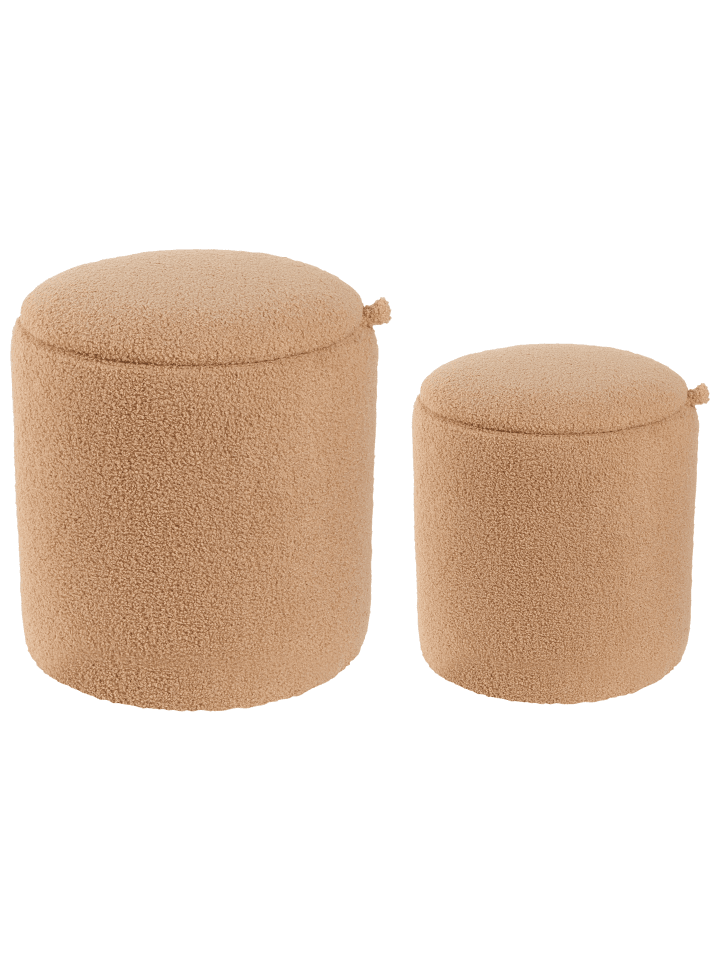 Beliani 2er-Set Pouf BEREA in Braun günstig kaufen onesize