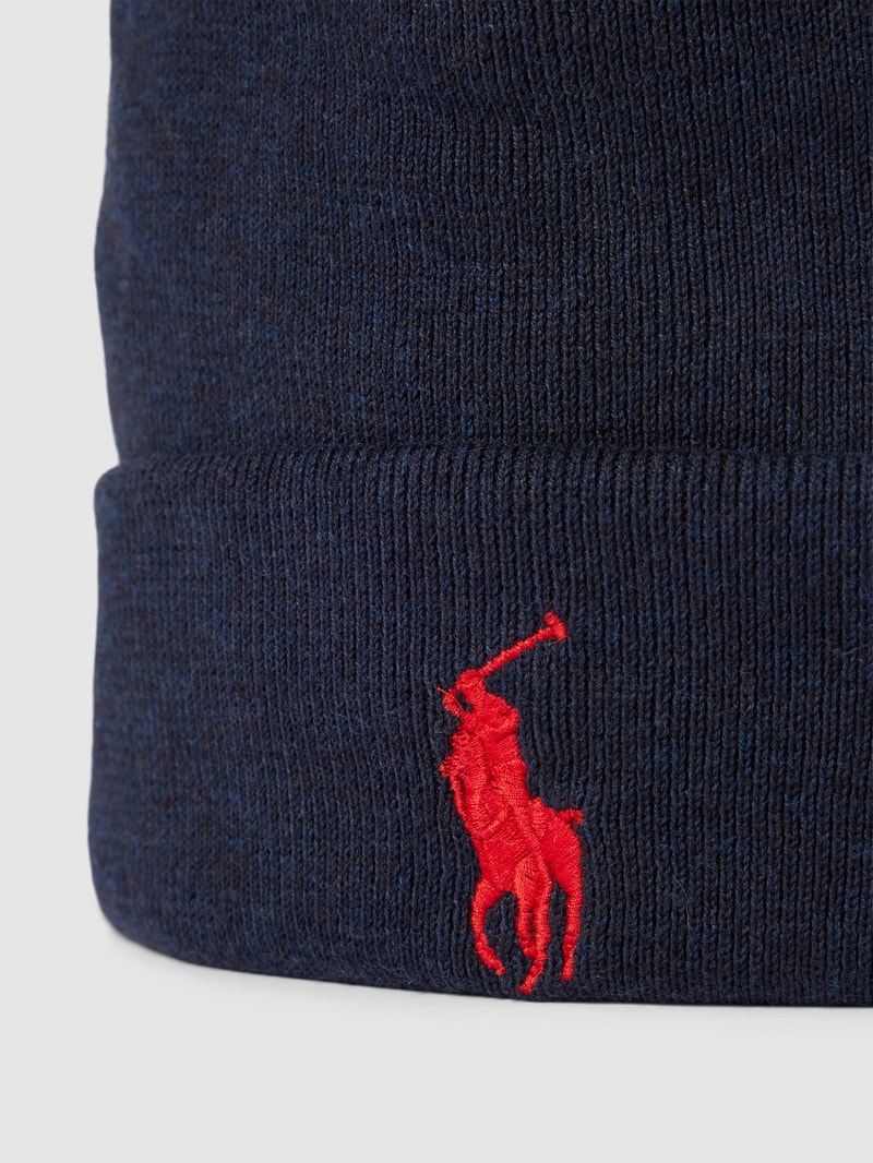 Beanie aus reiner Baumwolle in marineblau