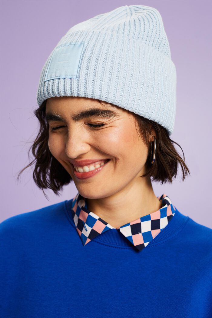 Rippstrick-Beanie aus Baumwolle