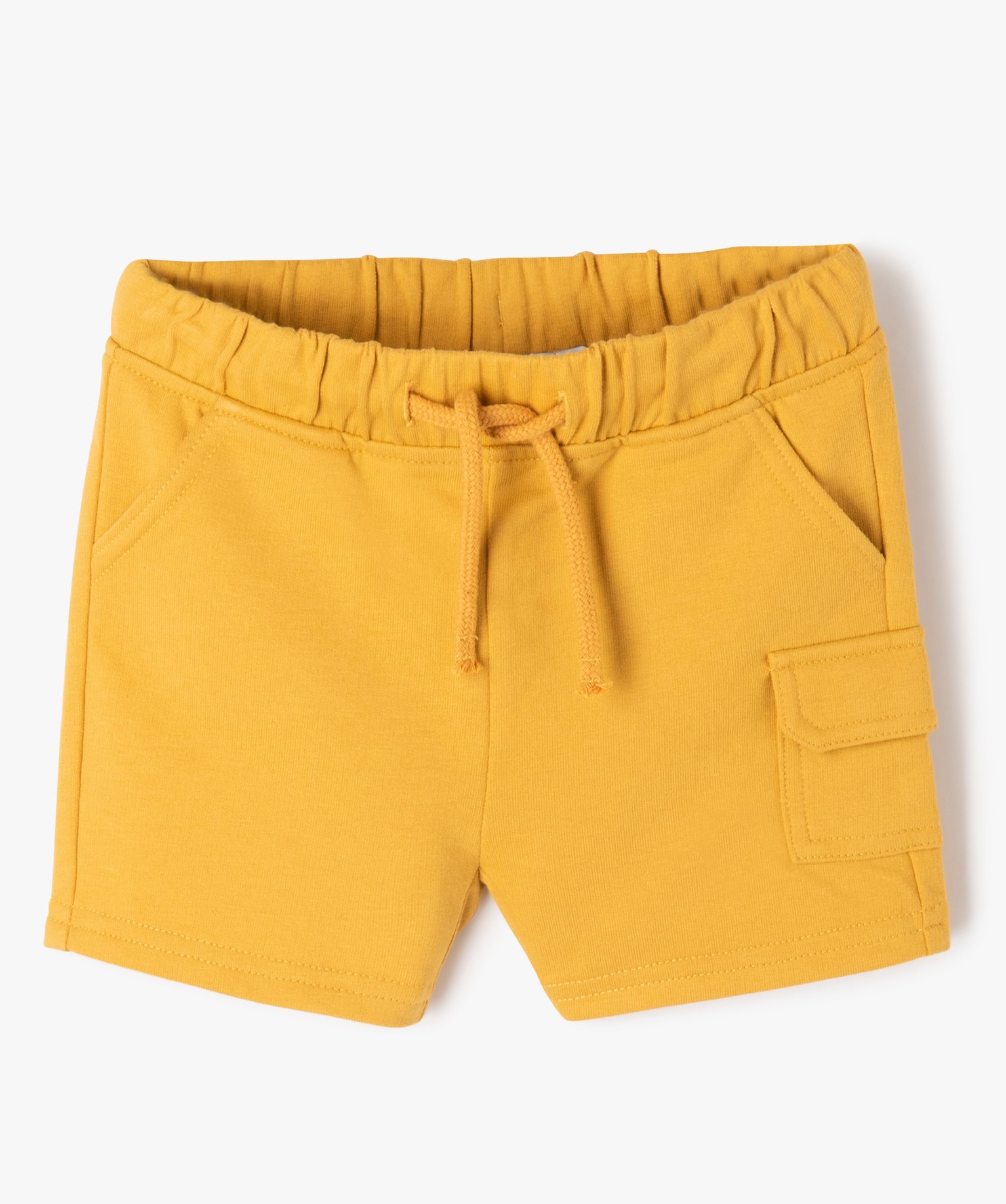 Bermuda en maille souple à poche cargo bébé Garçon jaune | GEMO
