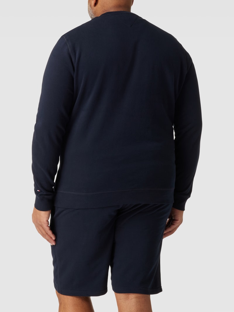 PLUS SIZE Sweatshirt mit Label-Stitchings Modell 'TRACK TOP' in marineblau
