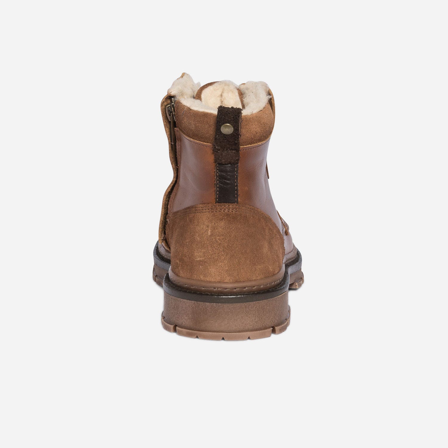 Bottine fourrée cognac en cuir