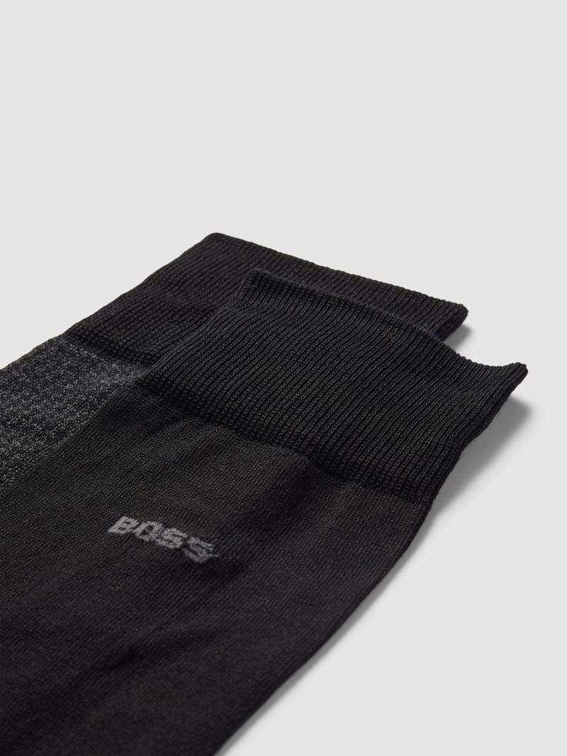 Socken mit Label-Detail im 2er-Pack in schwarz