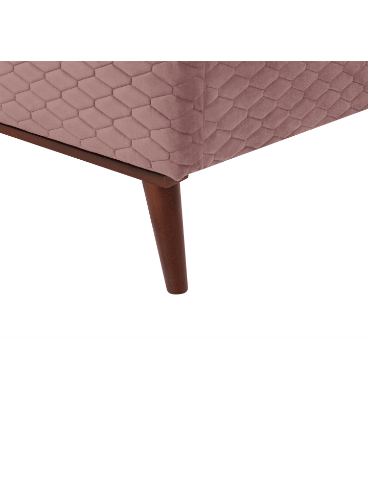 Beliani Doppelbett BAYONNE in Rosa/Dunkler Holzfarbton - (W) 191 x (H) 121 x (L) 212 cm günstig kaufen onesize