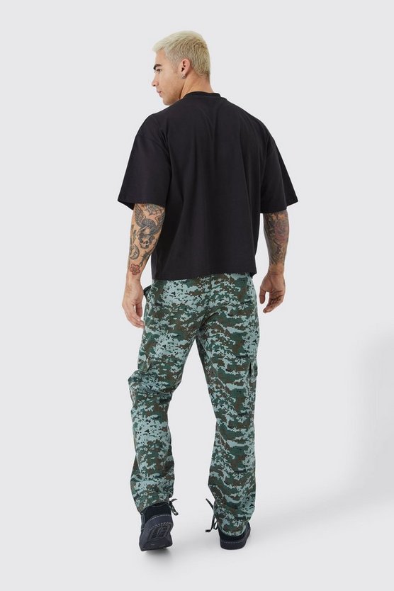 Camouflage Hose mit geradem Bein