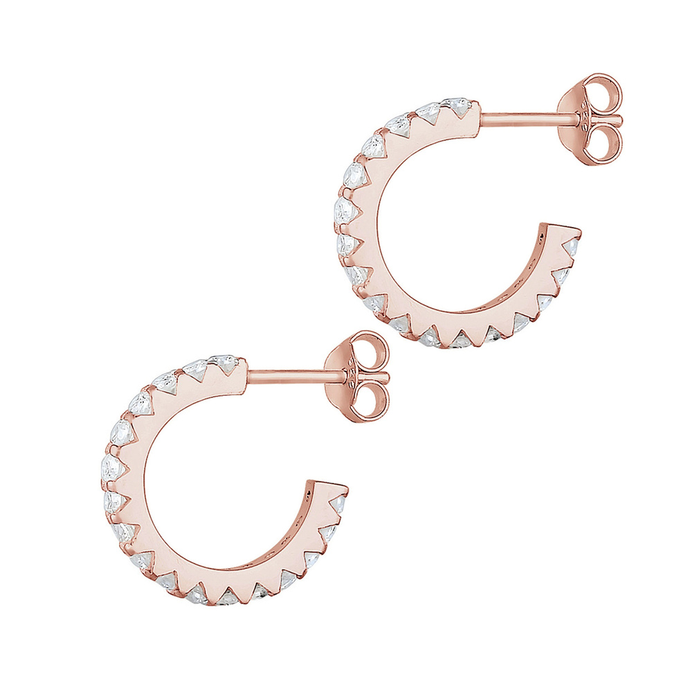 Elli Elli Boucles d'Oreilles Femme Créole Géo Cristaux Argent 925 Boucles d'oreilles