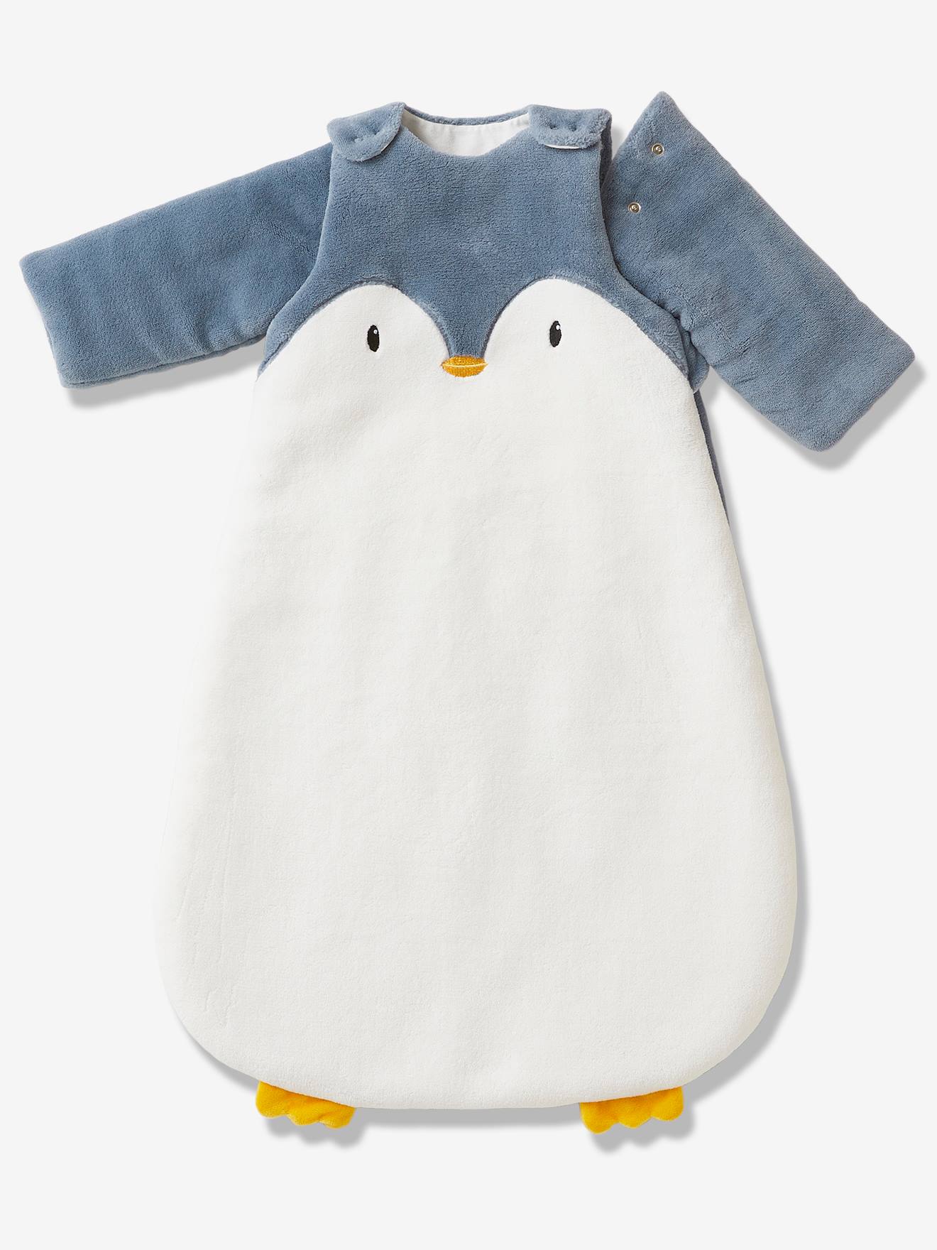 Gigoteuse manches amovibles en microfibre Pingouin écru / gris