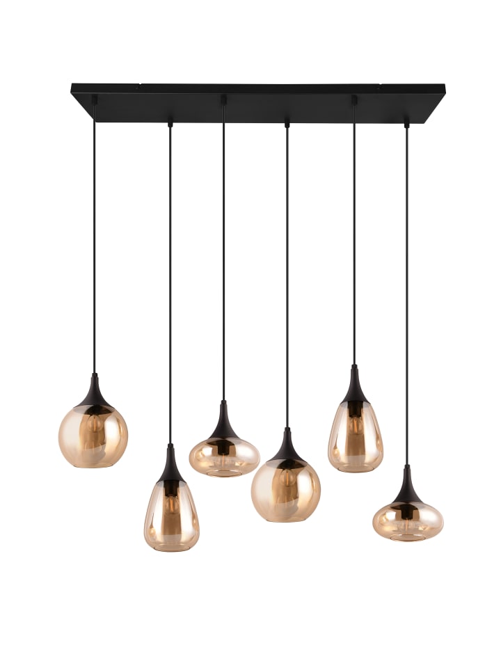 Trio Leuchten Pendelleuchte LUMINA in schwarz matt / amber günstig kaufen onesize