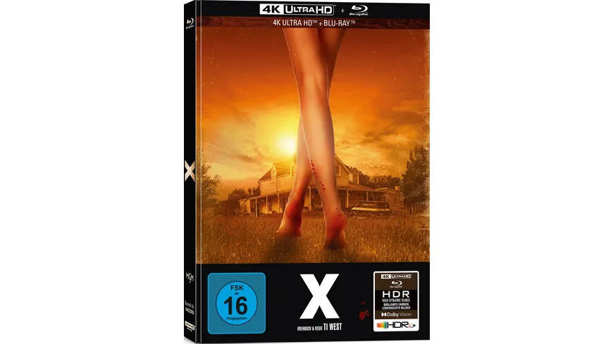 X - 2-Disc Limited Collector's Edition im Mediabook - Cover B (4K Ultra HD) ( + Blu-ray)