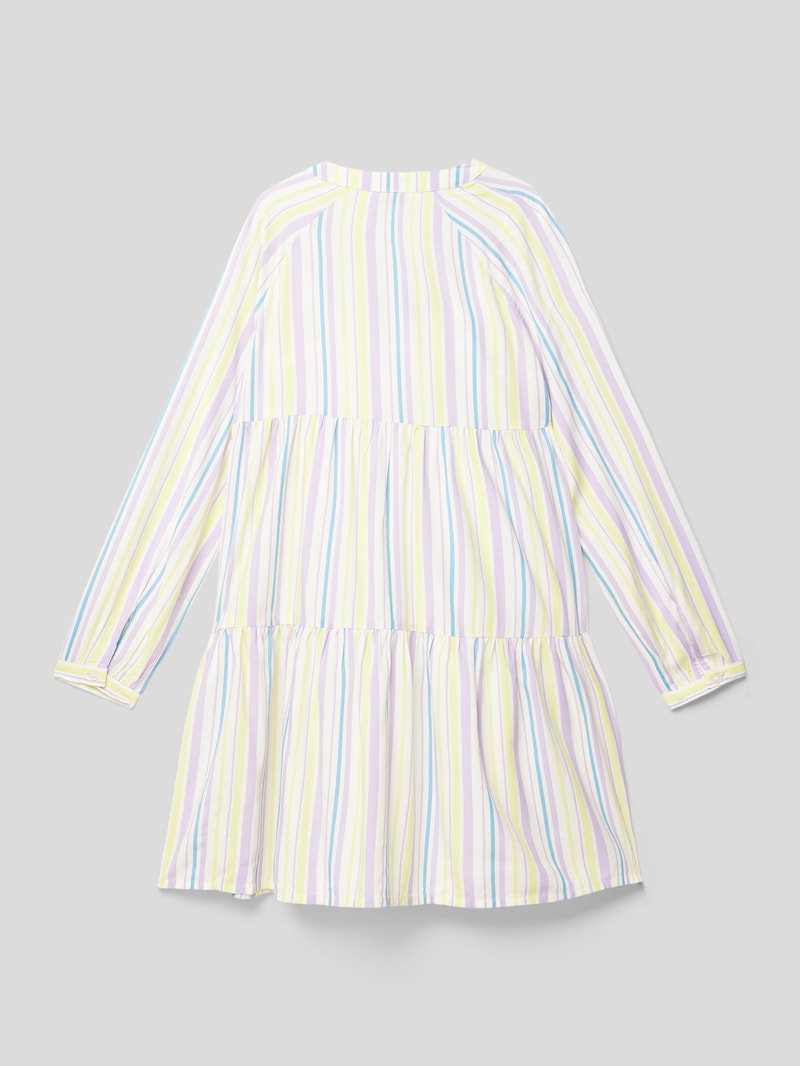 Stoffkleid mit Streifenmuster in offwhite