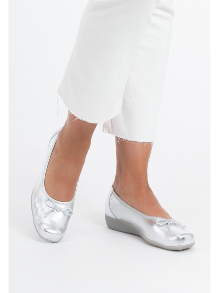 VITAFORM Hirschleder Ballerinas in silber günstig kaufen