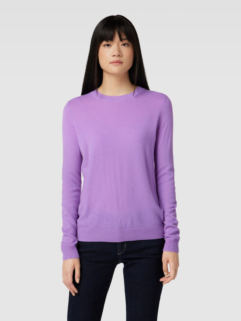 Kaschmirpullover in melierter Optik in violett
