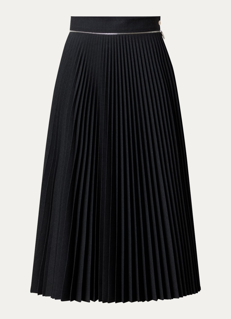 Fustă midi plisată din lână Burberry