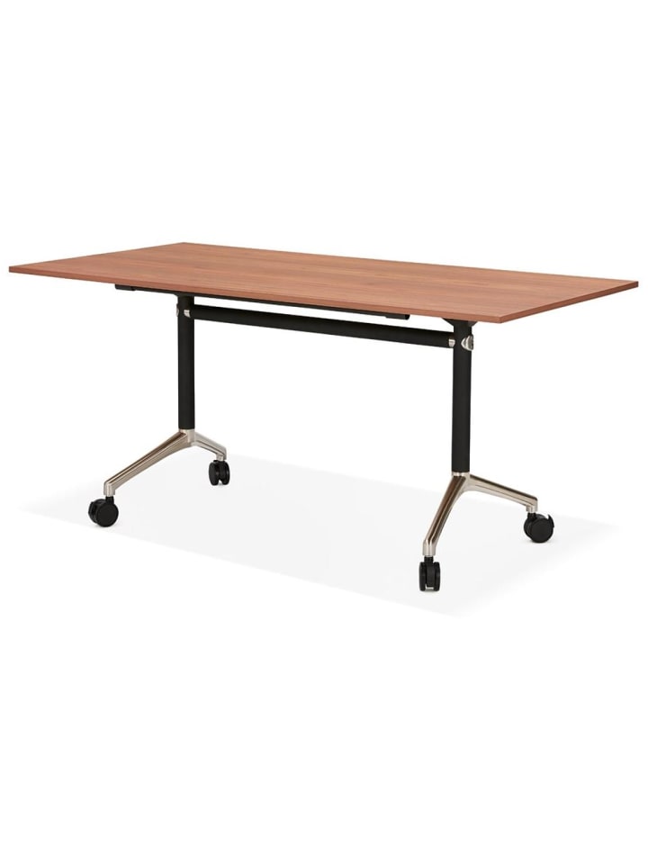 KADIMA DESIGN Schreibtisch faltbar 160x80 cm, minimalistisch Computertisch in Braun günstig kaufen