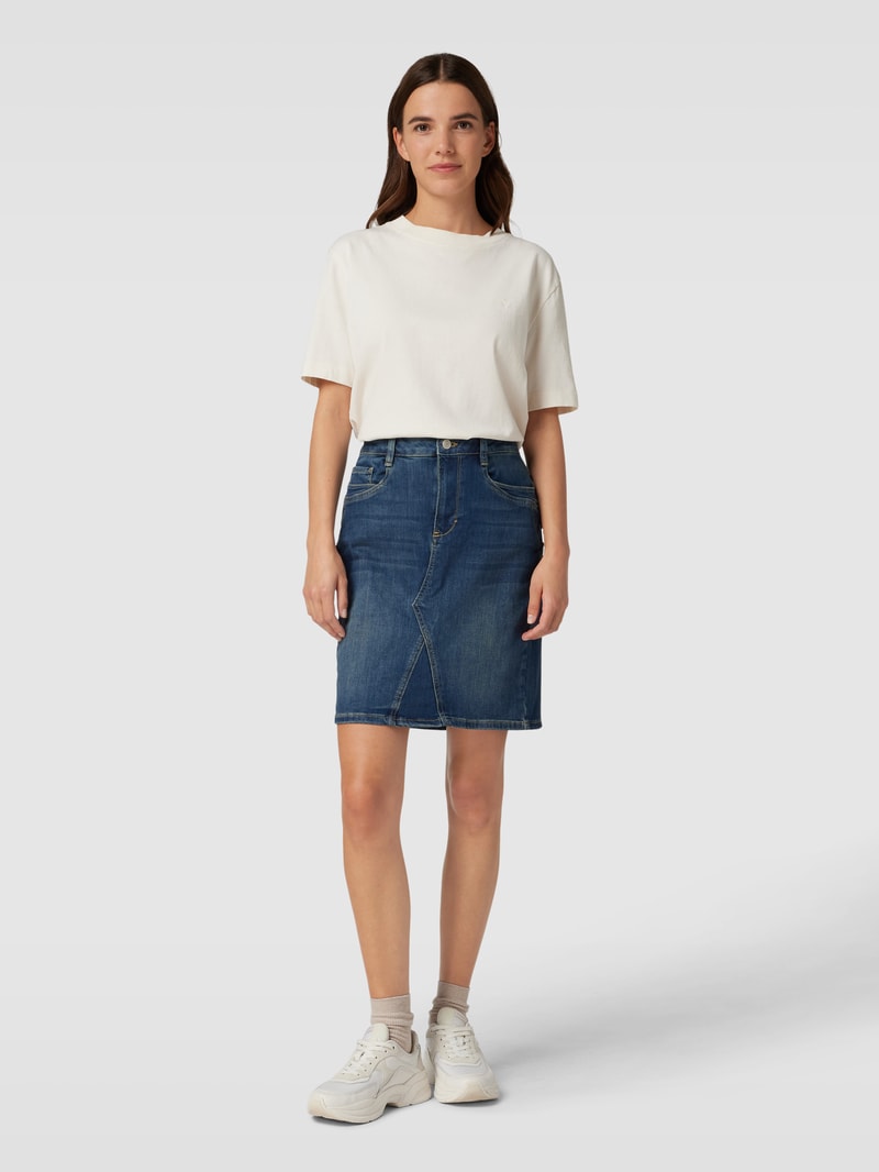 Jeansrock mit Ziernähten in jeans
