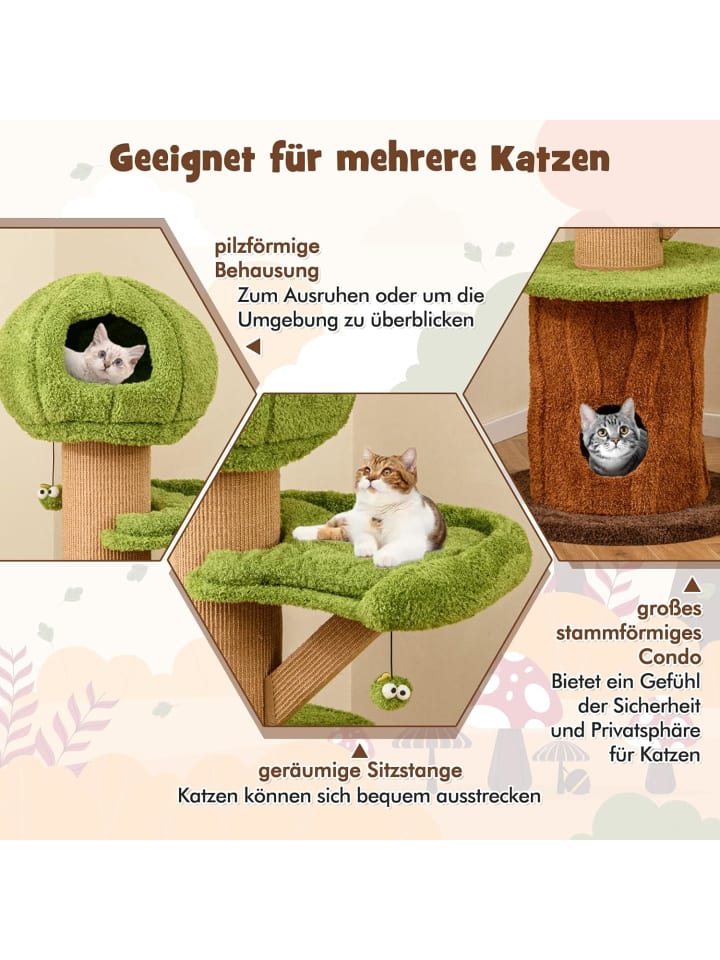 COSTWAY Kratzbaum Katzen pflanzenförmig in Braun günstig kaufen onesize