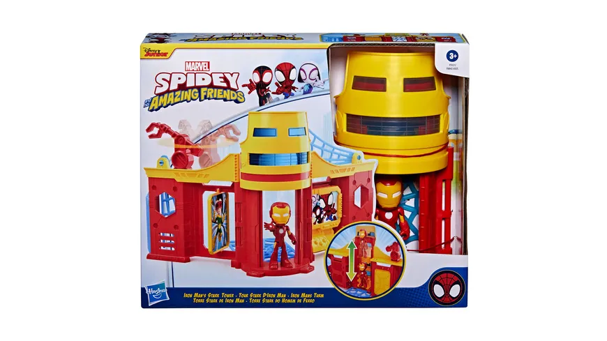 Hasbro - Marvel Spidey and His Amazing Friends Stark Tower Spielset mit Iron Man Figur