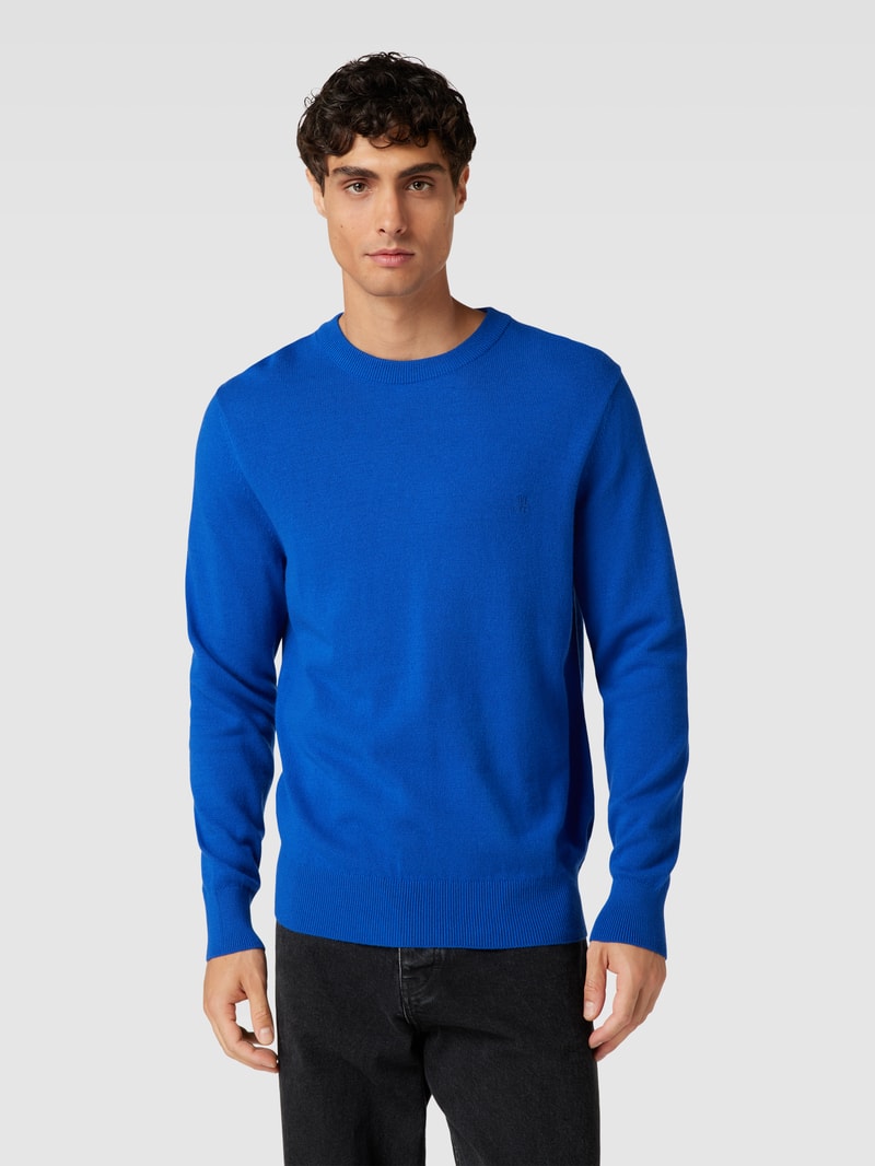 Strickpullover mit gerippten Abschlüssen in royalblau