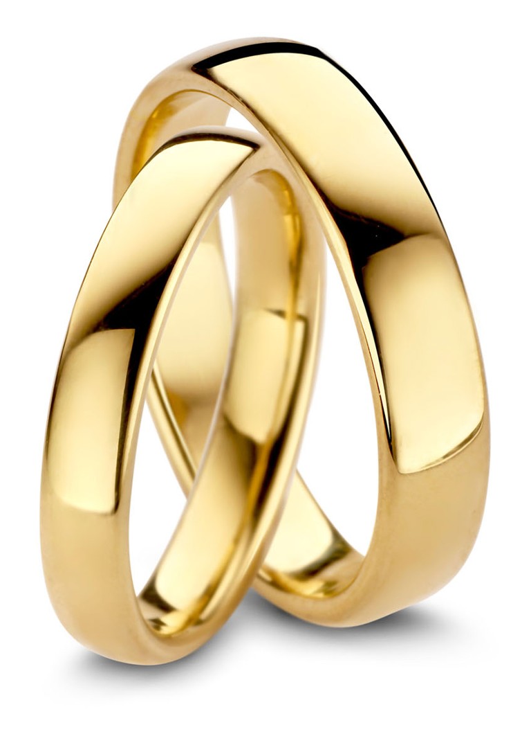 Diamond Point Yellow Gold Wedding Ring