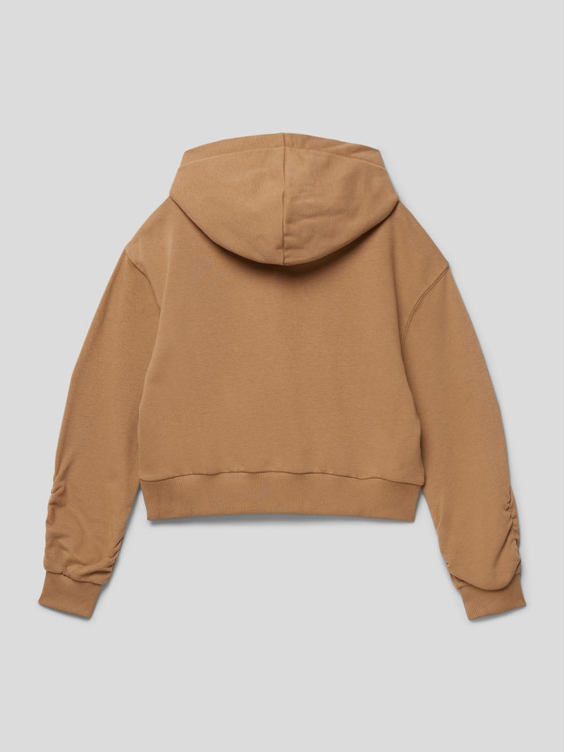 Hoodie mit Label-Print in camel