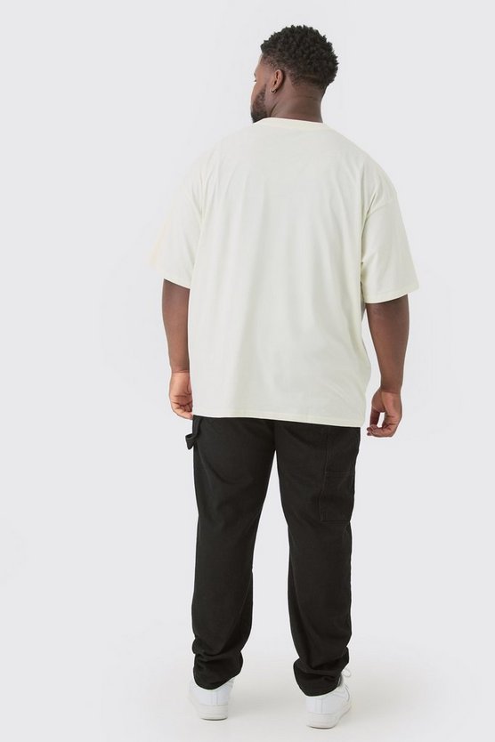 Plus Oversize T-Shirt mit Pour Homme Grafitti Print