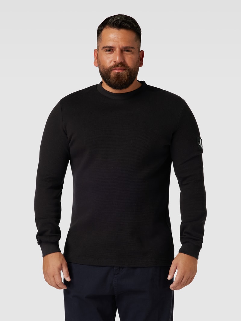 PLUS SIZE Longsleeve mit Motiv-Print in schwarz