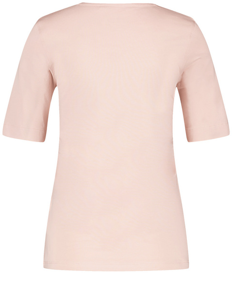 T-Shirt mit Satinblende