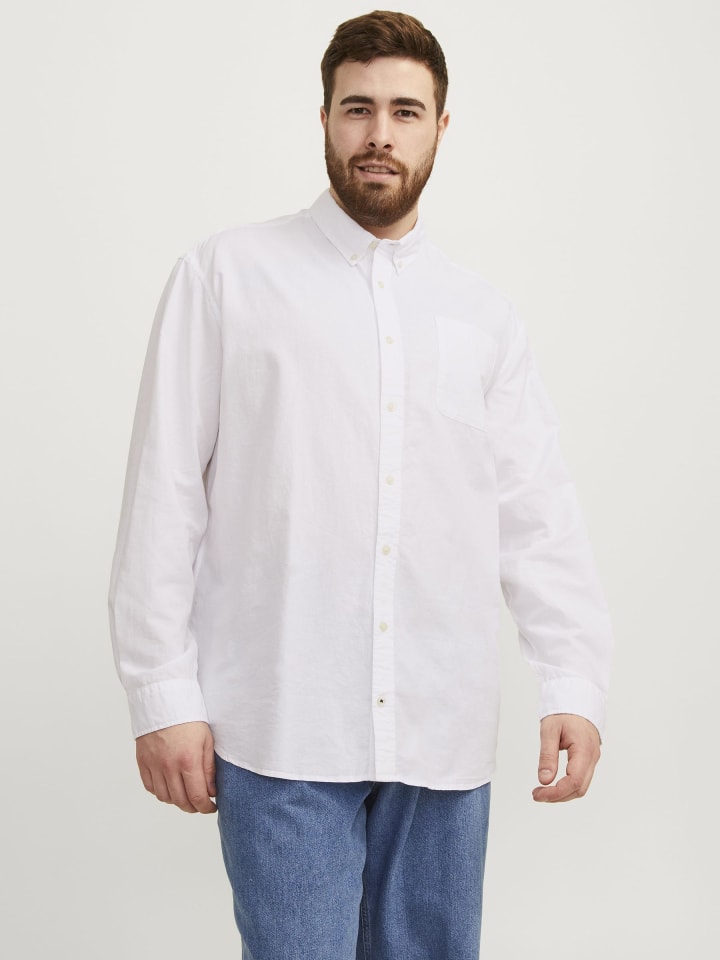 JACK & JONES PLUS Freizeithemd in White günstig kaufen