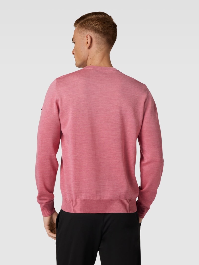 Strickpullover mit gerippten Abschlüssen in altrosa