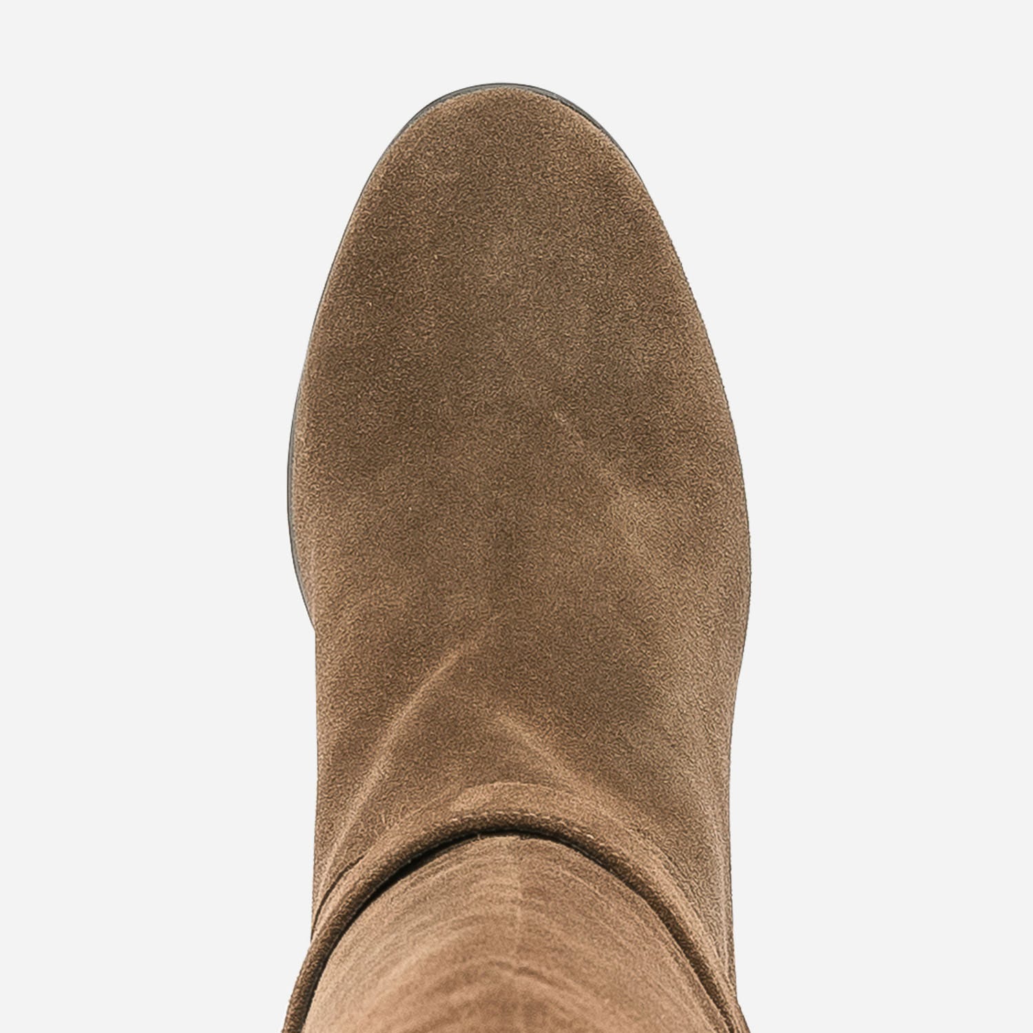 Botte marron en cuir velours à boucle effet écaille