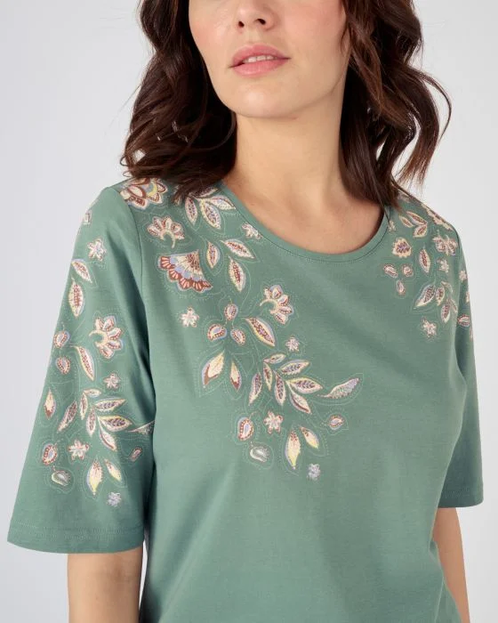Tee-shirt imprimé placé floral