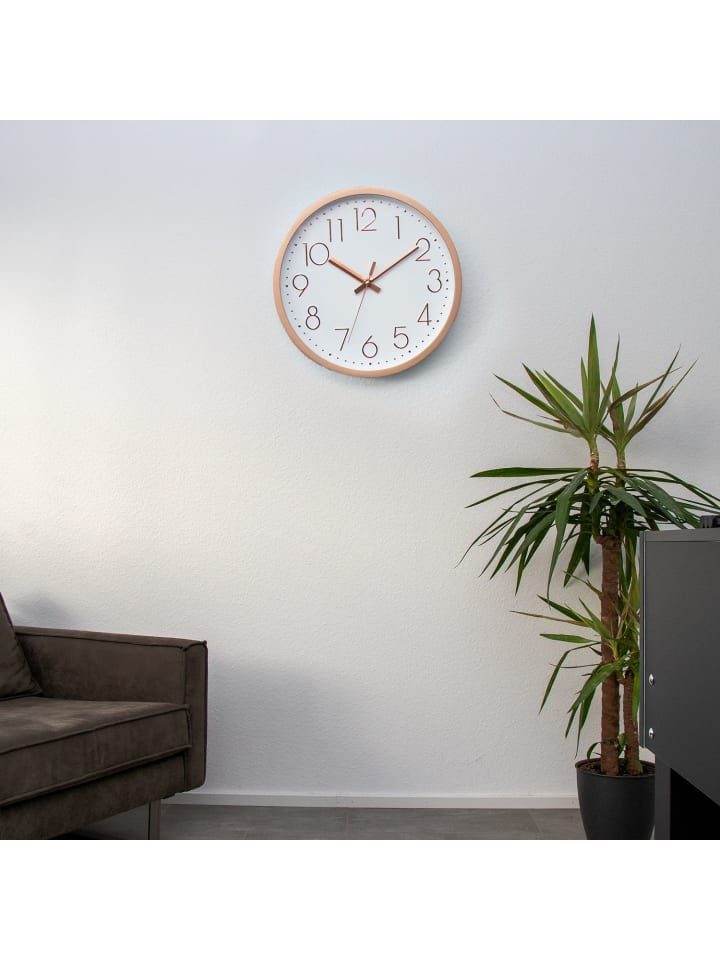 Intirilife Wanduhr mit D30,5 cm in Rosé Gold-Weiß günstig kaufen onesize