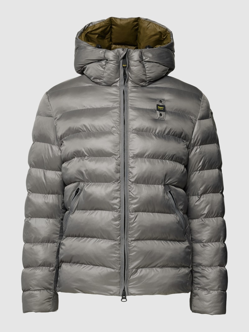 Steppjacke mit Label-Detail in anthrazit