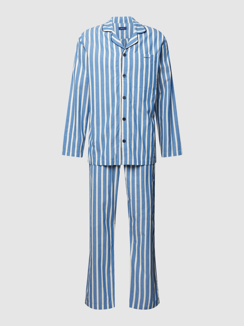 Pyjama mit Streifenmuster Modell 'OXFORD' in blau