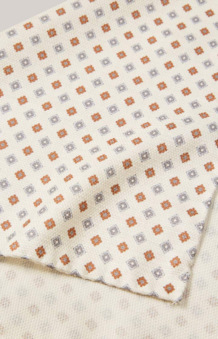 Seiden-Einstecktuch in Offwhite/Blau