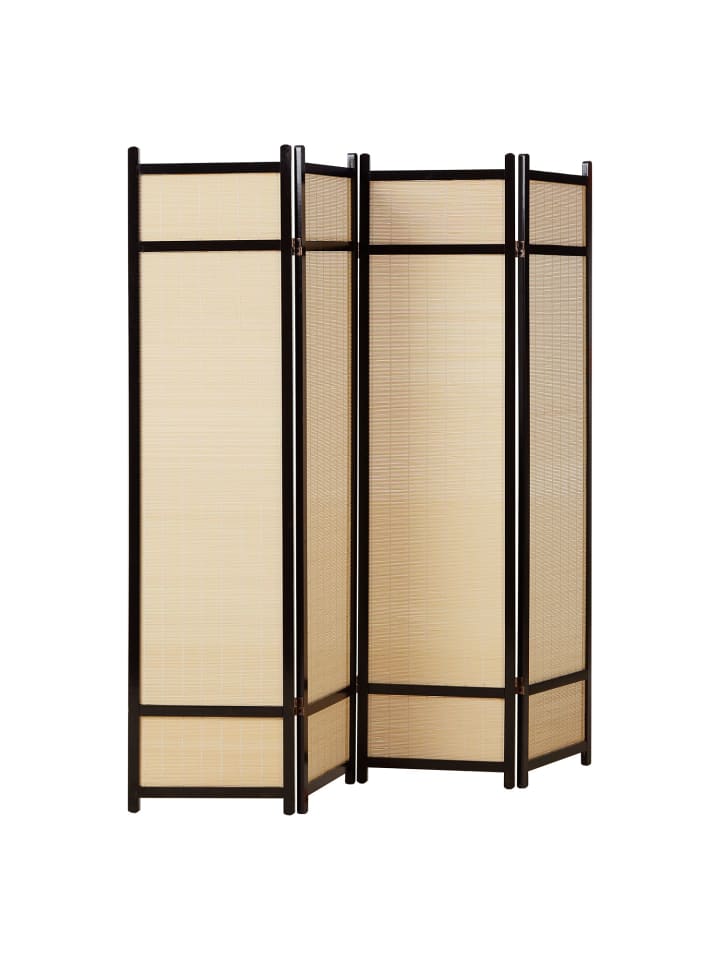 Homestyle4u 4-tlg. Paravent in Schwarz 176x175 günstig kaufen onesize