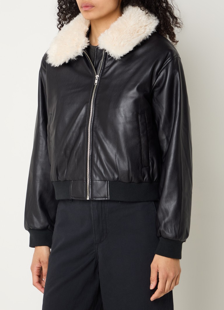 Giacca Levi's Harper in similpelle con colletto in pelliccia sintetica removibile