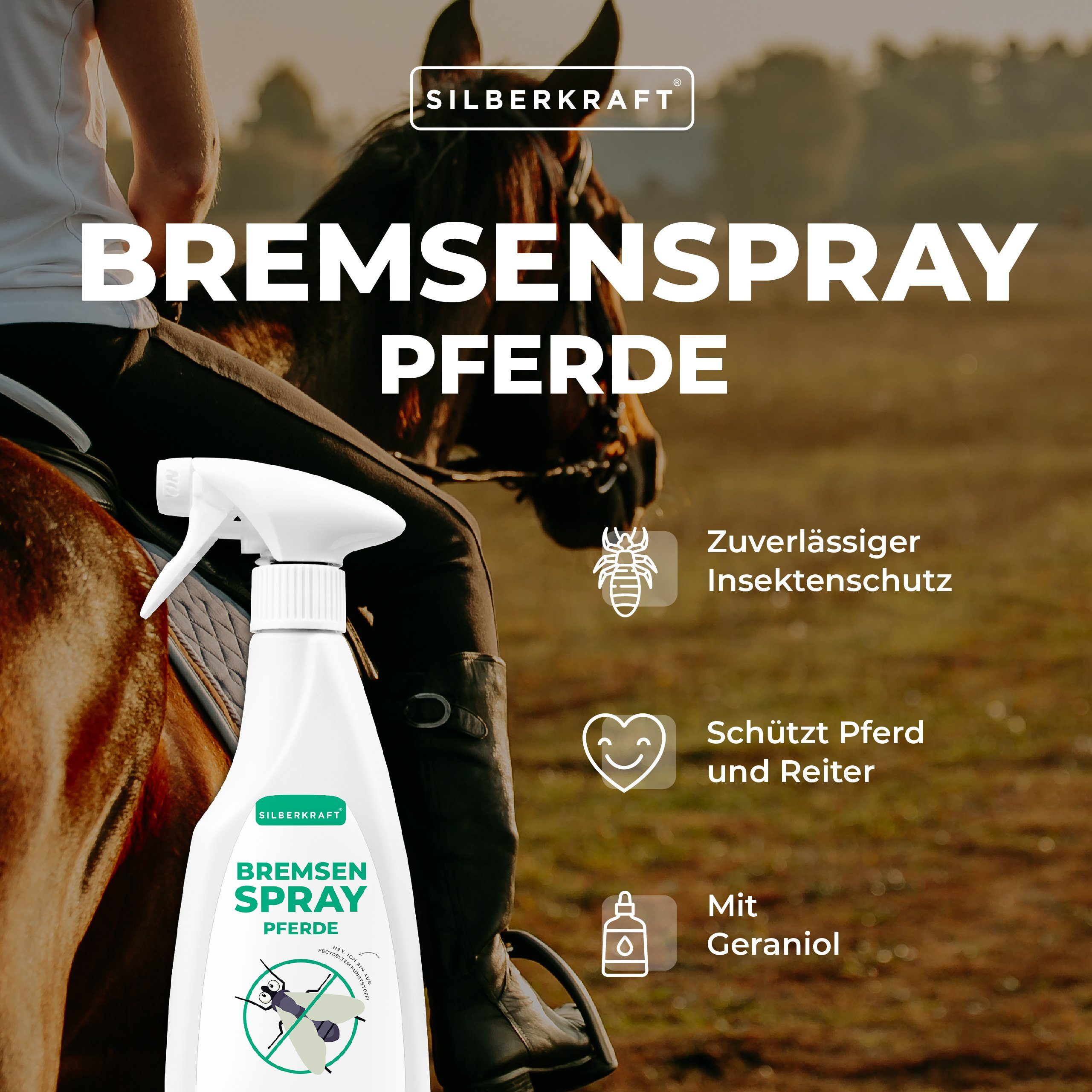 Silberkraft Insektenspray Bremsen-Spray für Pferde, 500 ml, 1-St.