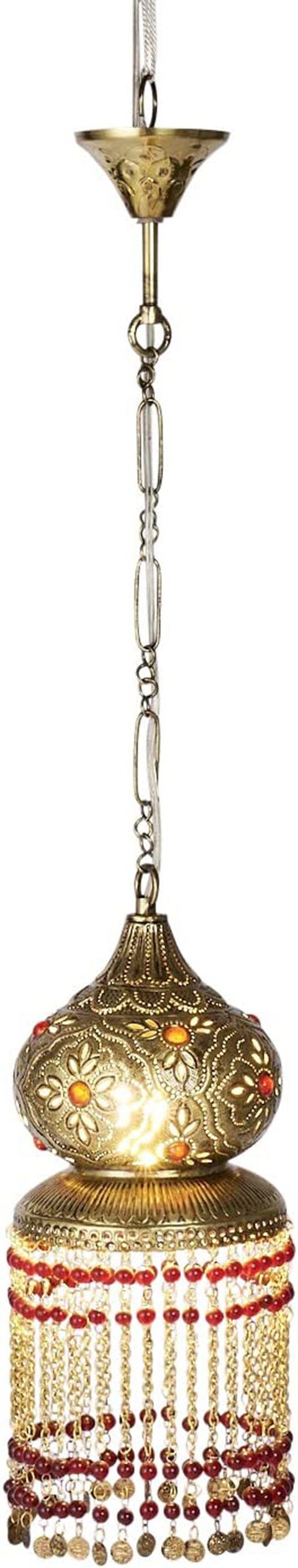 Marrakesch Orient & Mediterran Interior Deckenleuchte Orientalische Lampe Pendelleuchte Messing Ghadir 40cm, ohne Leuchtmittel, Handarbeit