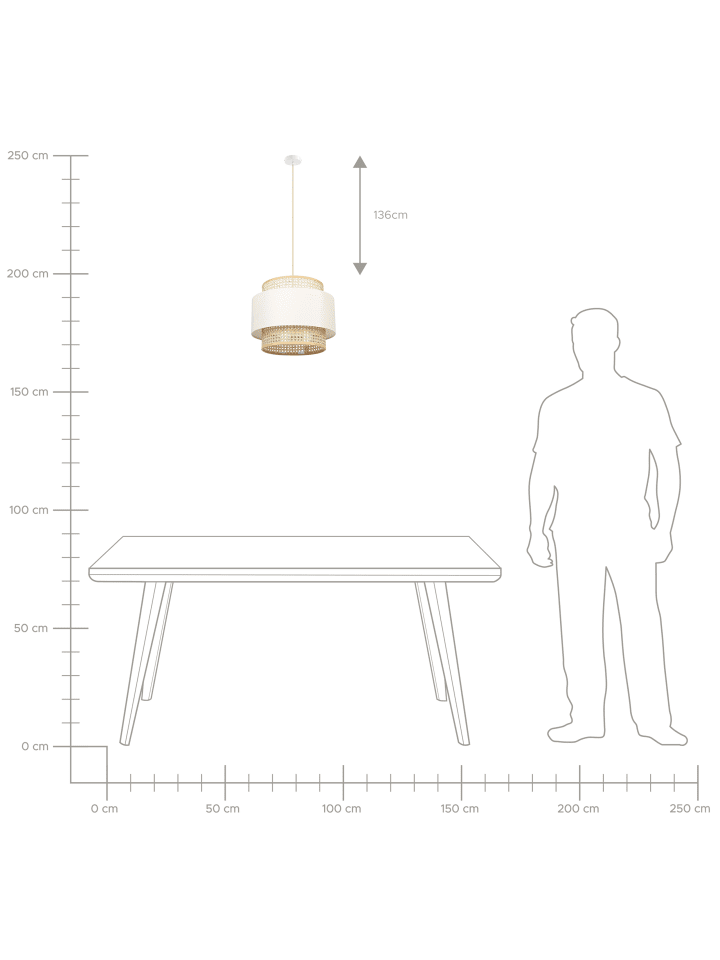 Beliani Pendelleuchten YUMURI in /Beige - (W) 40 x (H) 172 x (L) 40 cm günstig kaufen onesize