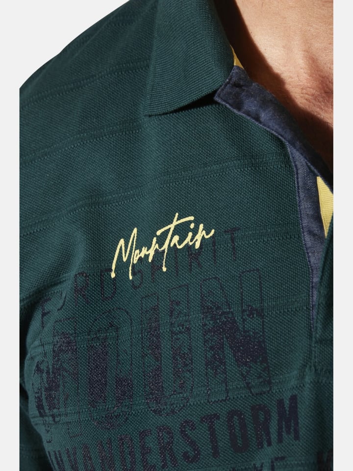 Jan Vanderstorm Langarm-Poloshirt MAKSE in dunkelgrün günstig kaufen