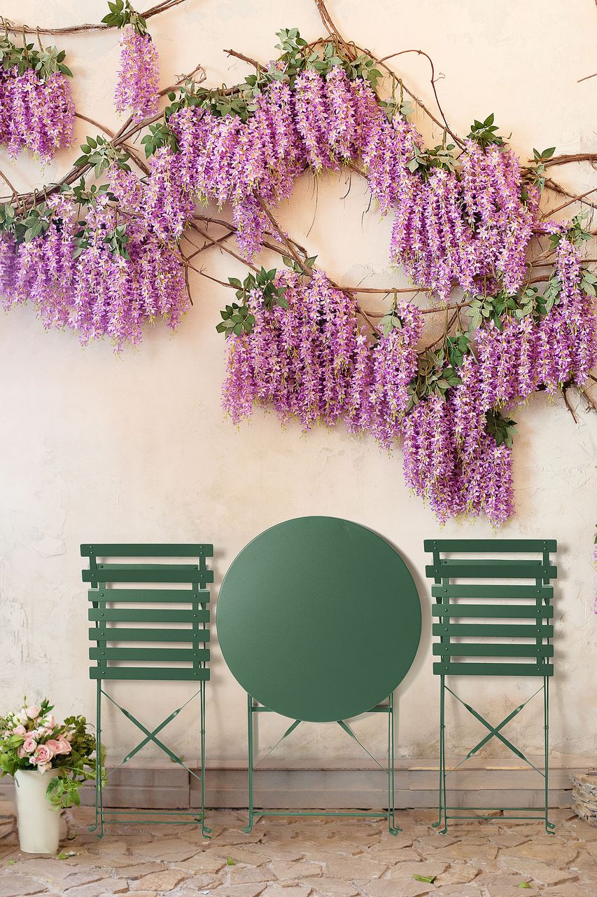 Gartenfreude Bistro Set Metall (2x Stuhl 41 x 45 x 81cm 1xTisch 60 x 60 x 71 cm) dunkelgrün