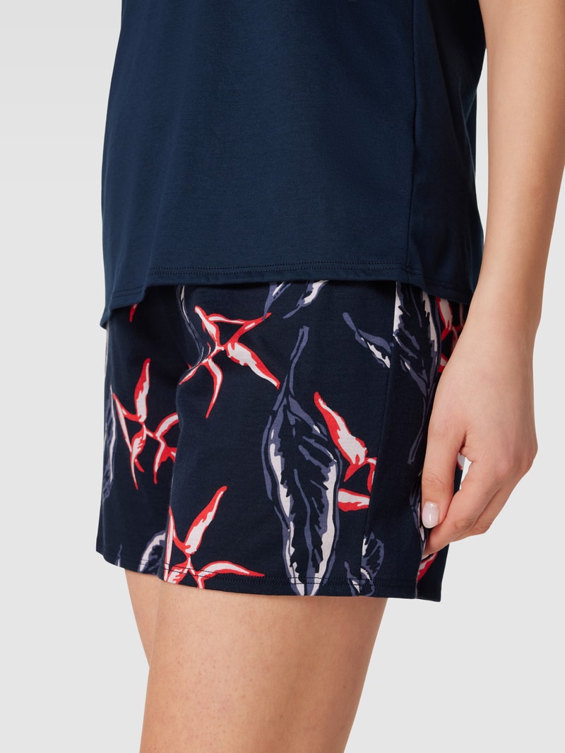 Pyjama mit Allover-Muster in marineblau
