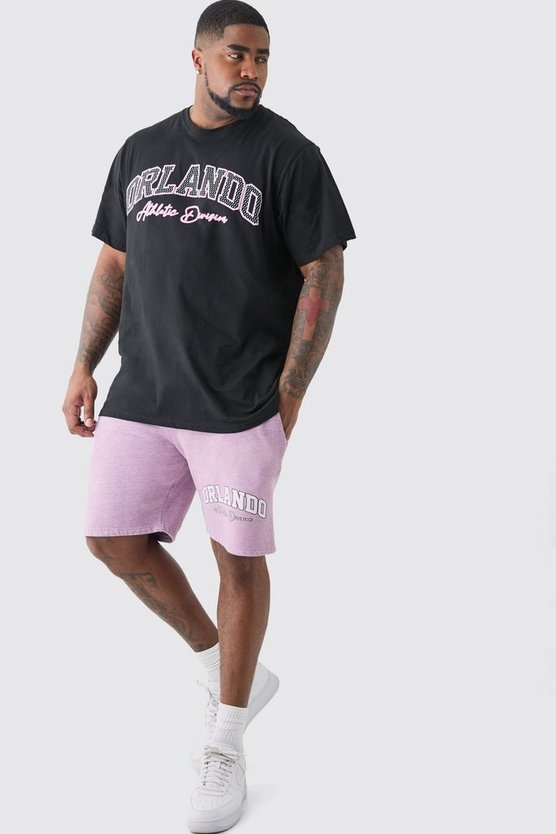 Plus T-Shirt und Shorts mit Orlando Print