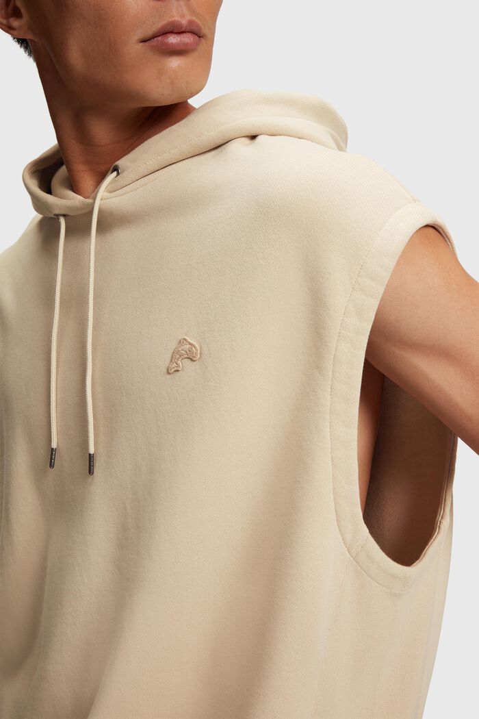 Ärmelloser Hoodie mit farbigem Dolphin-Patch
