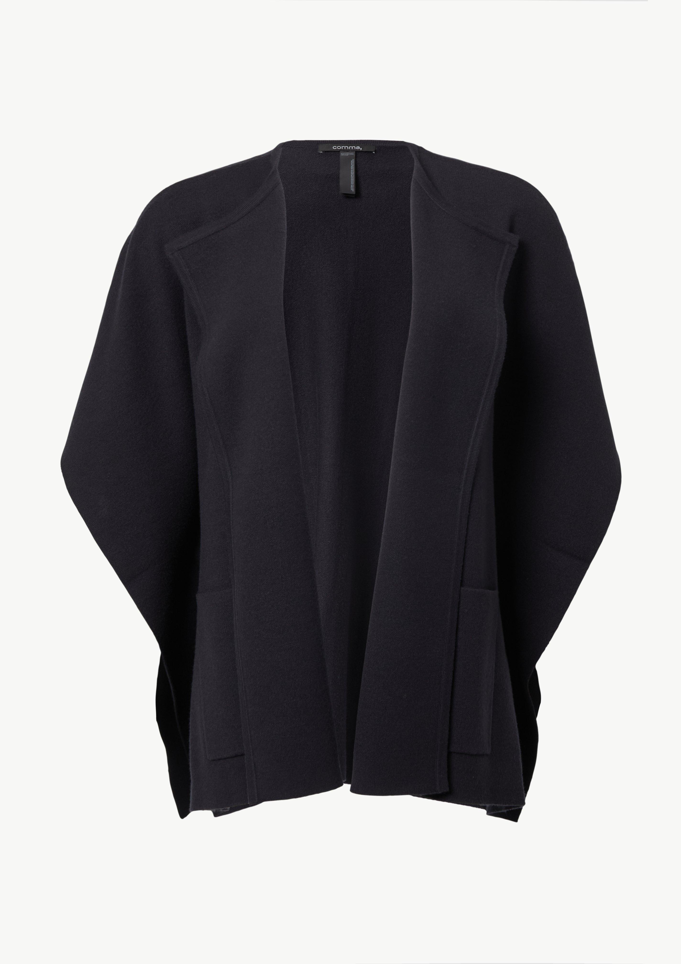 Poncho aus Viskosemix - navy