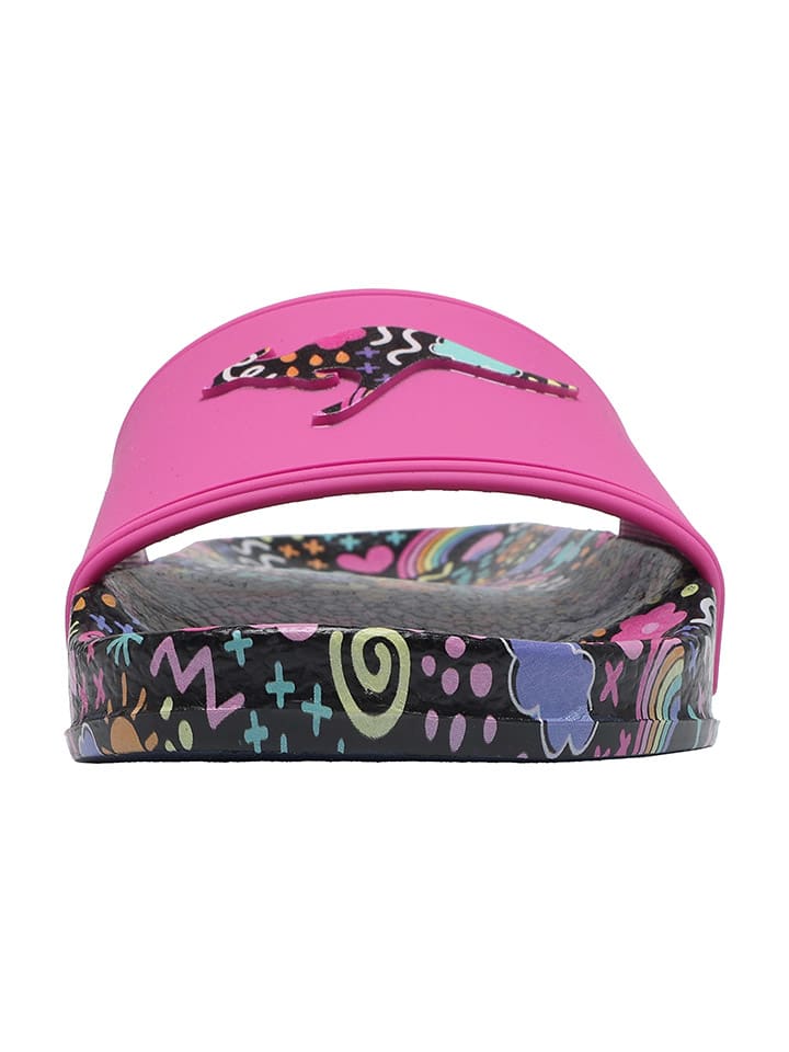 Kangaroos Pantoletten in Schwarz/Pink günstig kaufen