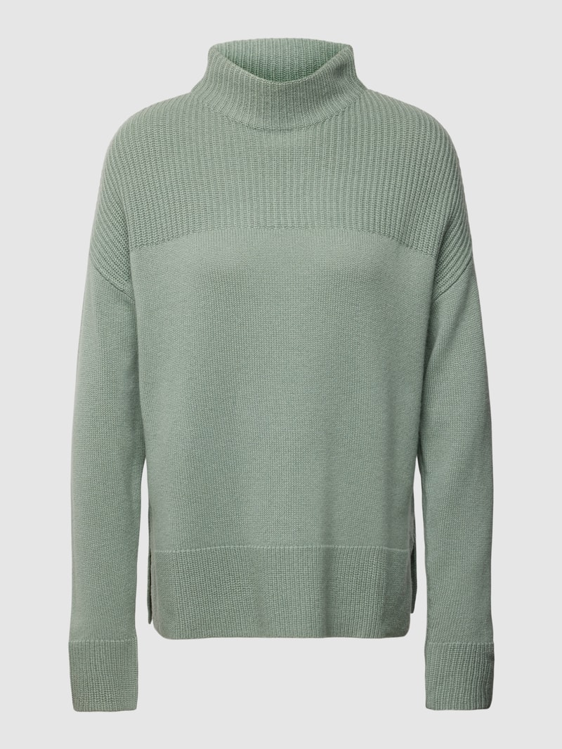 Kaschmirpullover mit Stehkragen in schilf