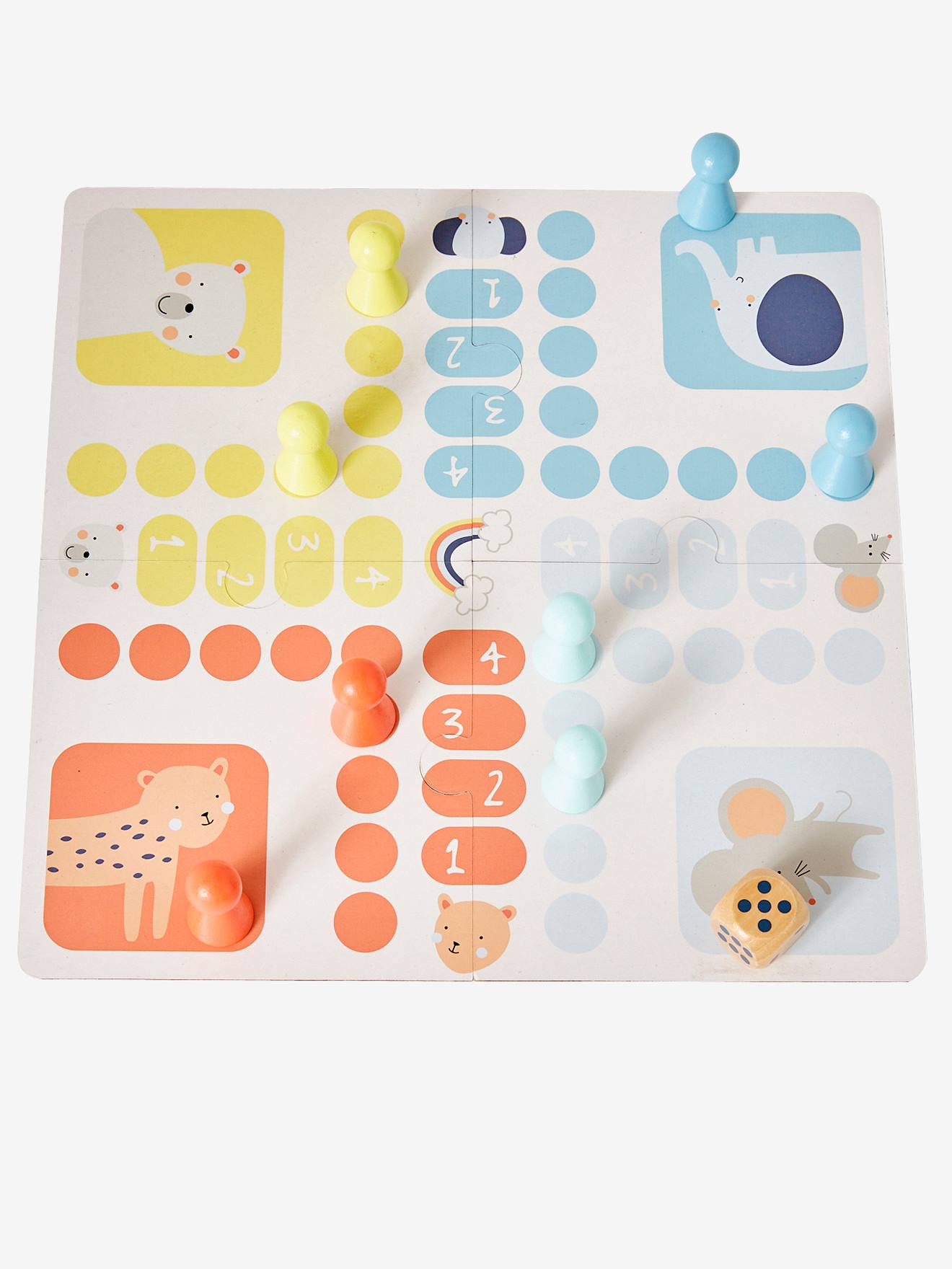 Jeu de l'oie et petits chevaux FSC® multicolore