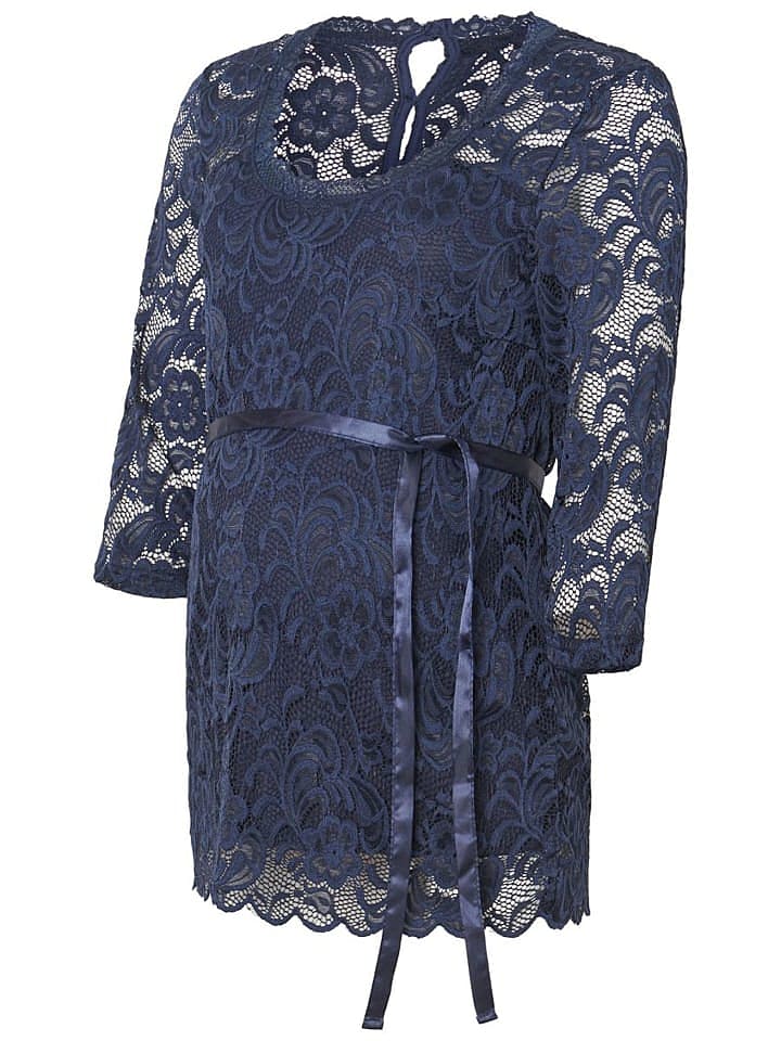 mama licious Shirt Umstandstop Spitze MLMIVANA 3/4 WOVEN TOP in Navy günstig kaufen S